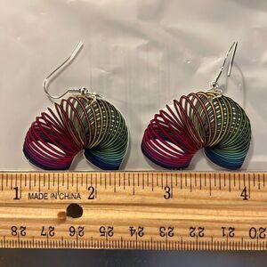 Retro Rainbow Slinky Earrings – Lightweight Statement Jewelry